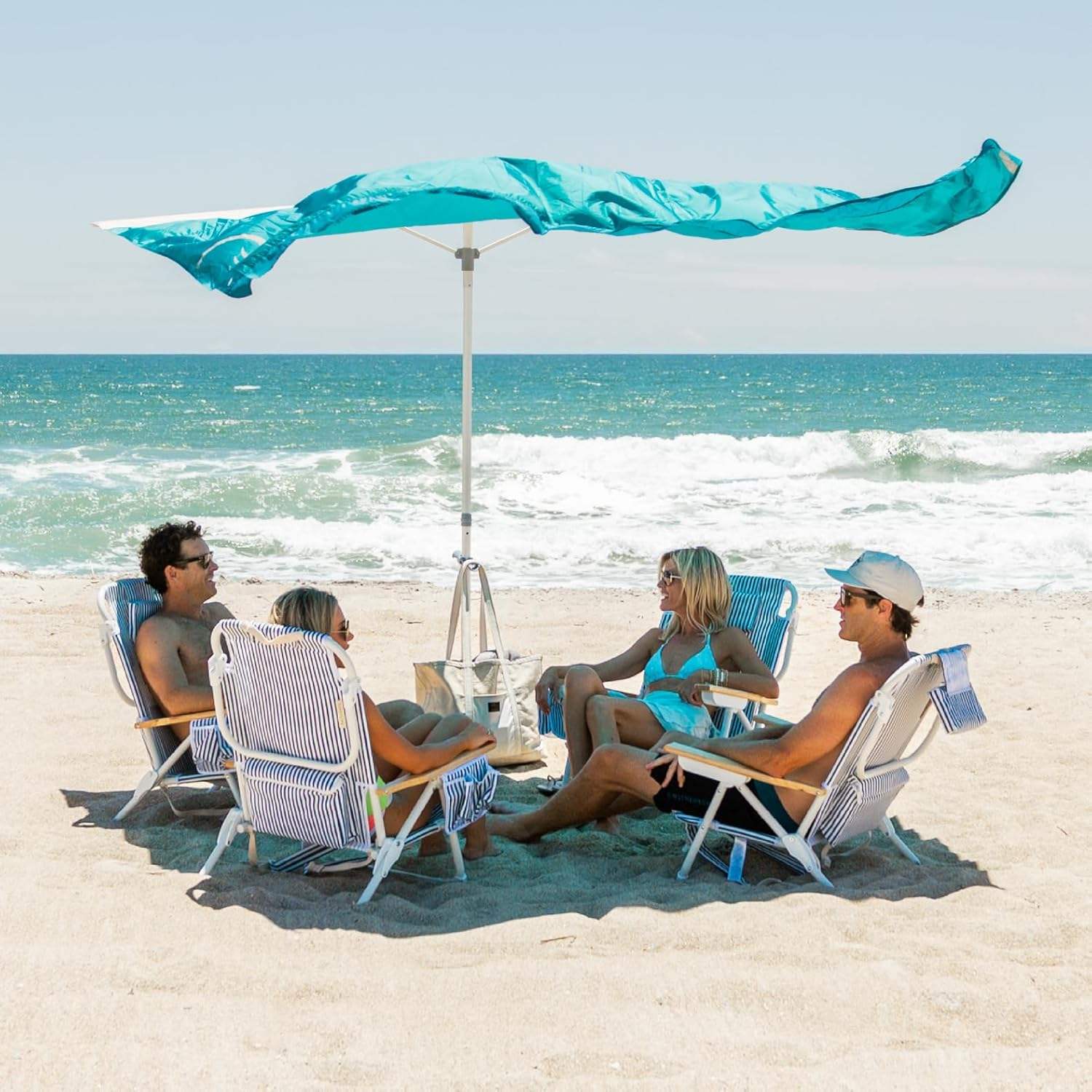 8 x 8 ft enkeltpolet vinddrevet strandskygge