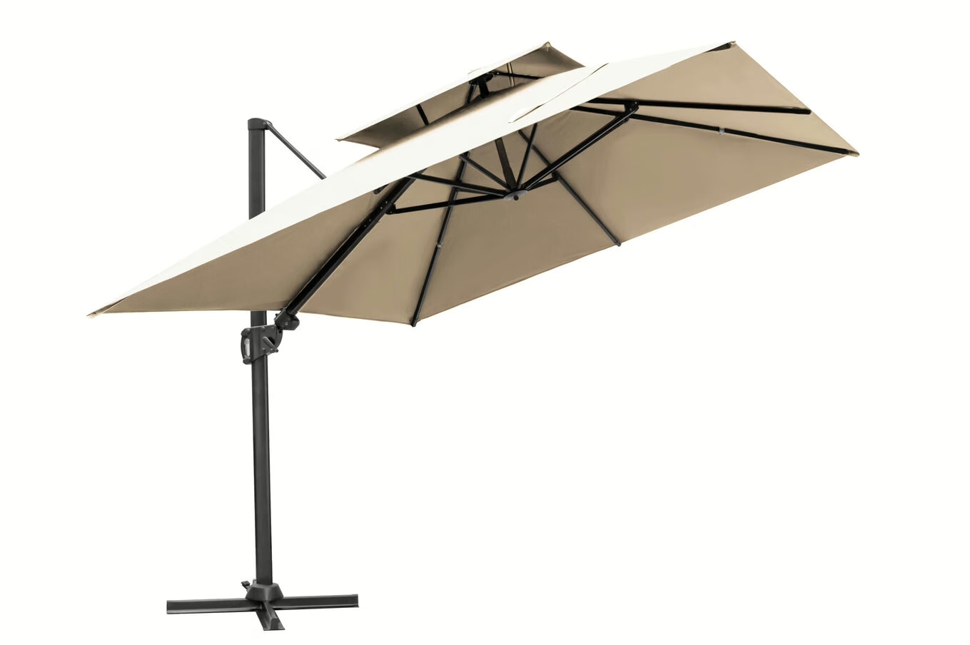 Cantilever parasol, dobbelt baldakin
