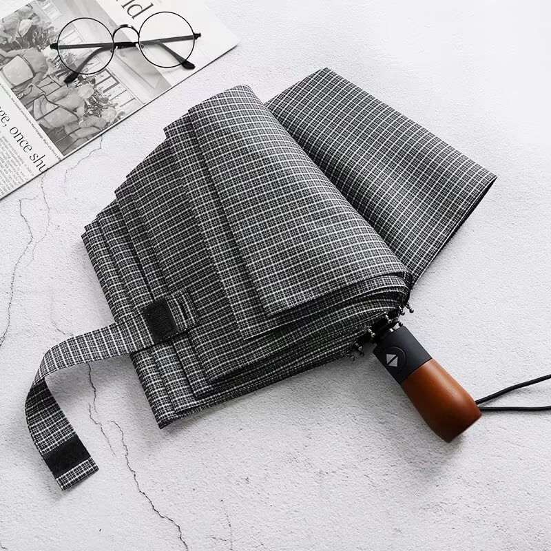 Klassisk Houndstooth plaid mønster foldeparaply