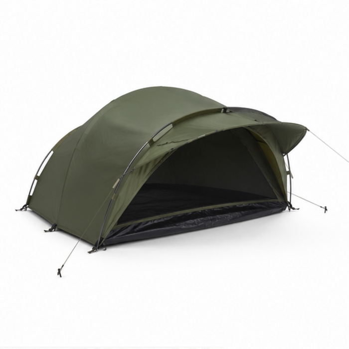 Specialtilpasset to-personers fiske Bivvy telt med storm veranda