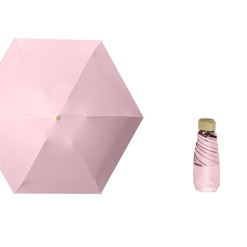 Brugerdefinerede kvinder jern ribben manuel folde vinyl parasol, mini reklame forretningsgave