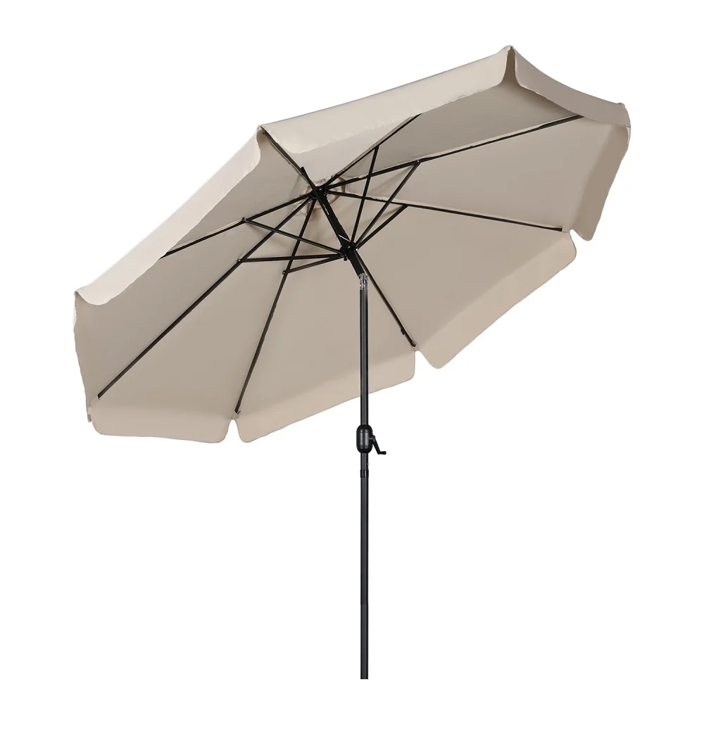 Haveparasol med 300 cm diameter en beige 8-panels baldakin