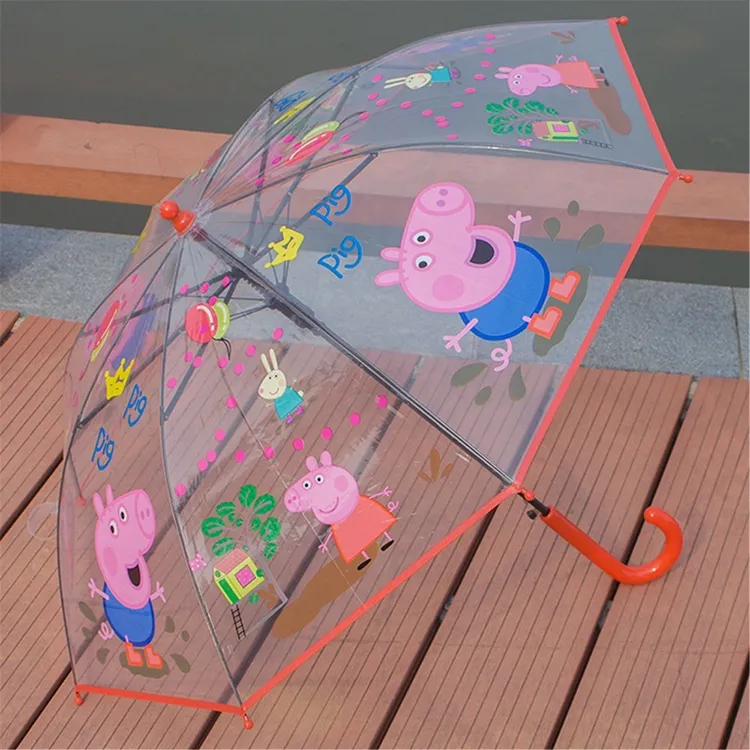 Peppa gris auto gennemsigtig børn paraply