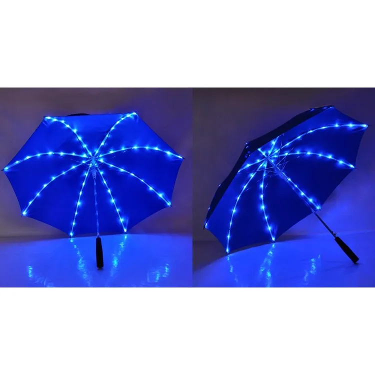 Børneparaply med LED-lys på ribben