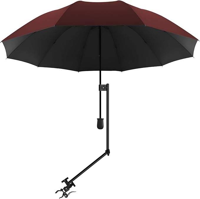 UPF 50+ strandparaply med justerbar universalklemme